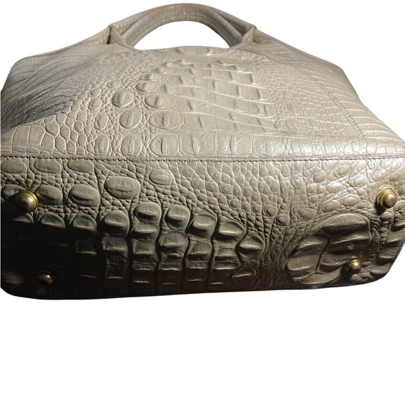 Brahmin Melora Textured Croc embossed  Leather Tote in Cream - Picture 3 of 4